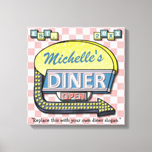 Toile Créez votre propre menu Retro 50 personnalisé