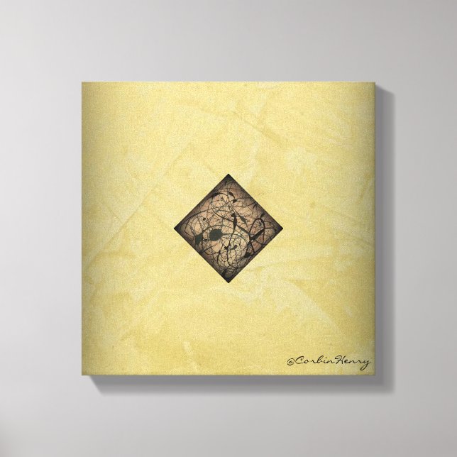 Toile Crème Calme Et Noir Pollock Style Art Moderne (Recto)