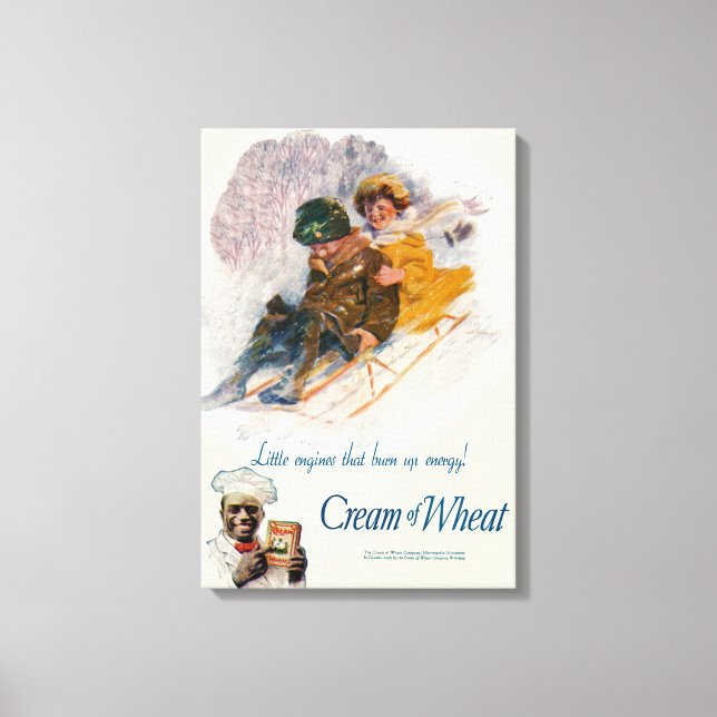 TOILE CRÈME DE BLÉ MOTEURS "LIL'" HIVER FUN CANVAS (Recto)