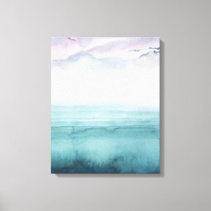 Toile Crépuscule sur la baie - aquarelle