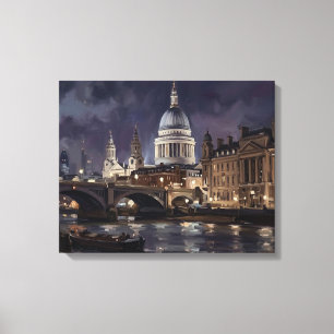 Toile Crépuscule sur la cathédrale Saint-Paul, Londres