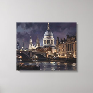 Toile Crépuscule sur la cathédrale Saint-Paul, Londres