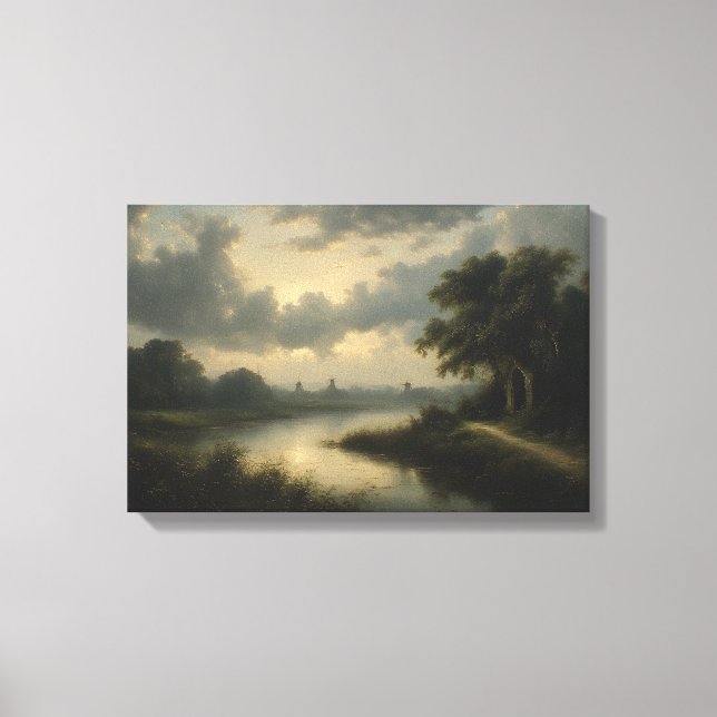 Toile Crépuscule sur le canal hollandais (Recto)