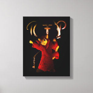 Toile Crimson Red Grim Reaper Chat