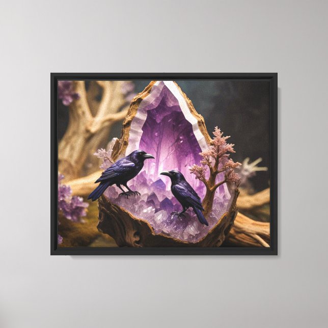 Toile Cristal Améthyste - Crows Ravens (Recto)