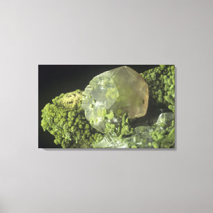 Toile Cristal de calcite et Mottramite, mine de Tsumeb,