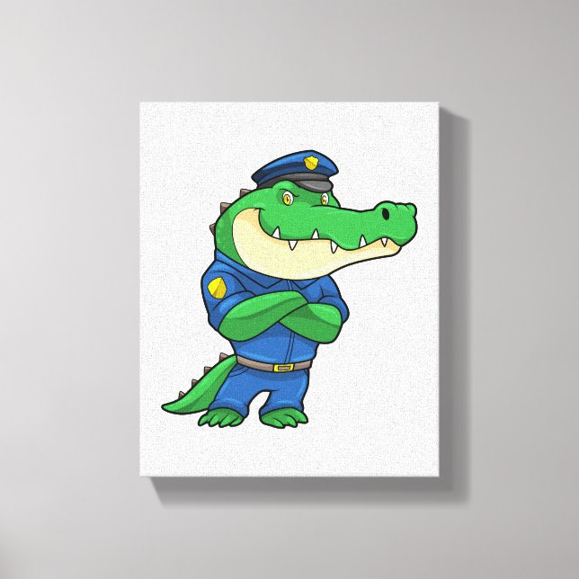 Toile Crocodile en tant qu'officier de police en uniform (Recto)