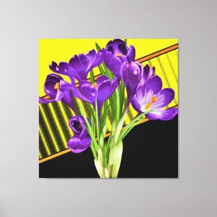 Toile Crocus Floral/Géométrique
