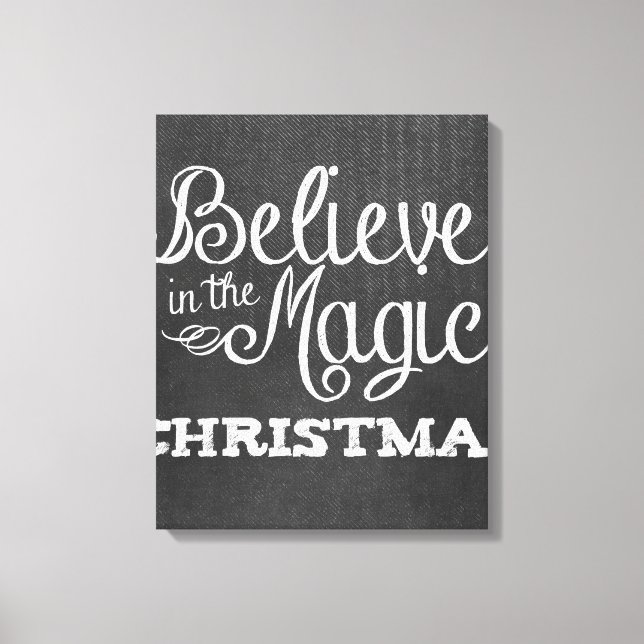 Toile croire à la magie de Noël Chalkboard (Recto)