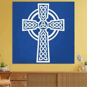 Toile Croix celtique bleue
