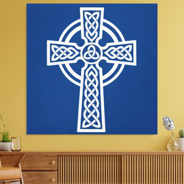 Toile Croix celtique bleue (Insitu(Salon))