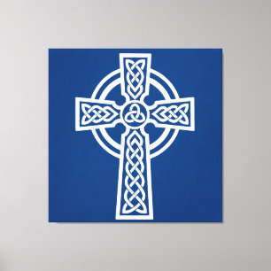 Toile Croix celtique bleue