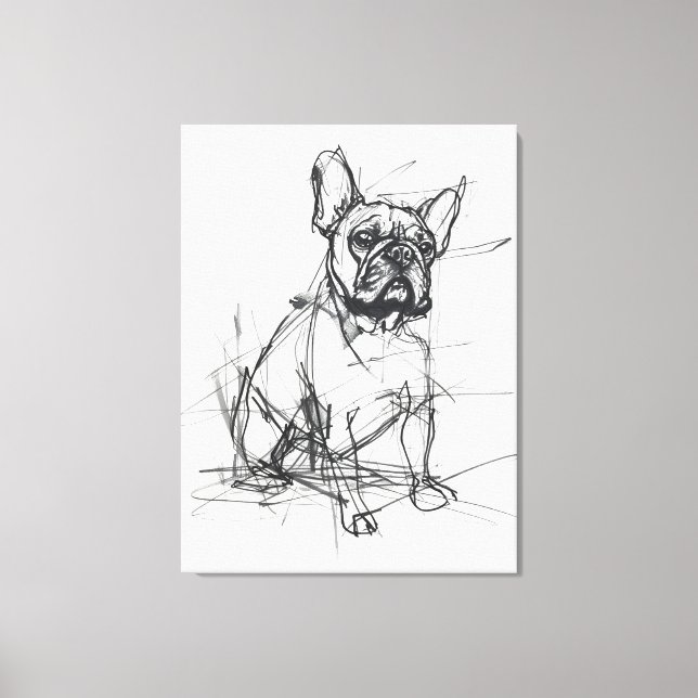 Toile Croquis Abstrait de Bulldog (Recto)