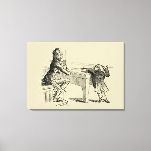 Toile Croquis au crayon de deux hommes jouant au billard