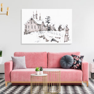 Toile Croquis de la grange de Fort Hunter / Artiste Larr