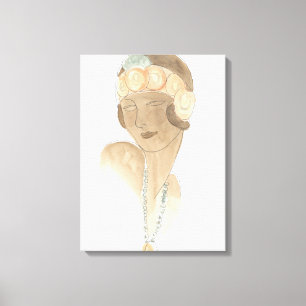 Toile Croquis de mode d'aileron - femme avec la perruque