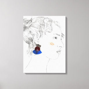 Toile Croquis de regard - portrait