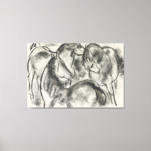 Toile Croquis de trois chevaux