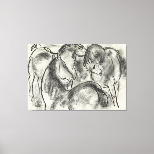 Toile Croquis de trois chevaux (Recto)