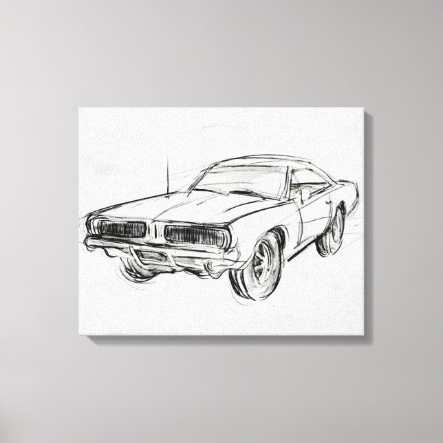 Toile Croquis de voiture classique IV (Recto)