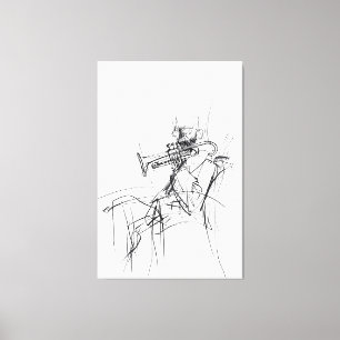 Toile Croquis du lecteur de trompette Abstrait - Premium