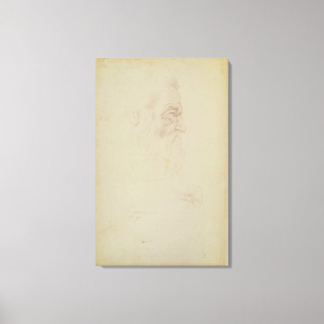 Toile Croquis d'une tête mâle et de deux jambes (Recto)