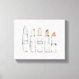 Toile Croquis moderne coloré sauvage de rouge à lèvre