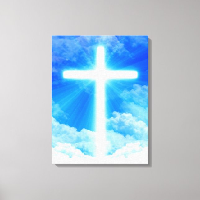 Toile Cross of Light Jesus Christ Customizable Christian (Recto)