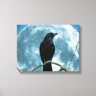 Toile Crow Raven Lune Nuit Imaginaire gothique Étonnant