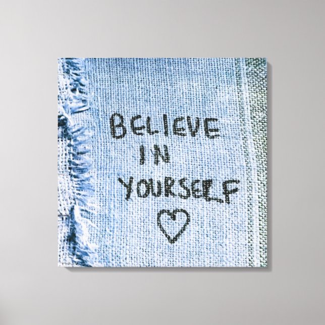 Toile Croyez en vous Blue Denim Motivational (Recto)