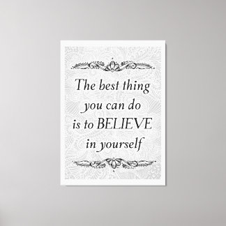 Toile Croyez en vous - Citation motivationnelle élégante