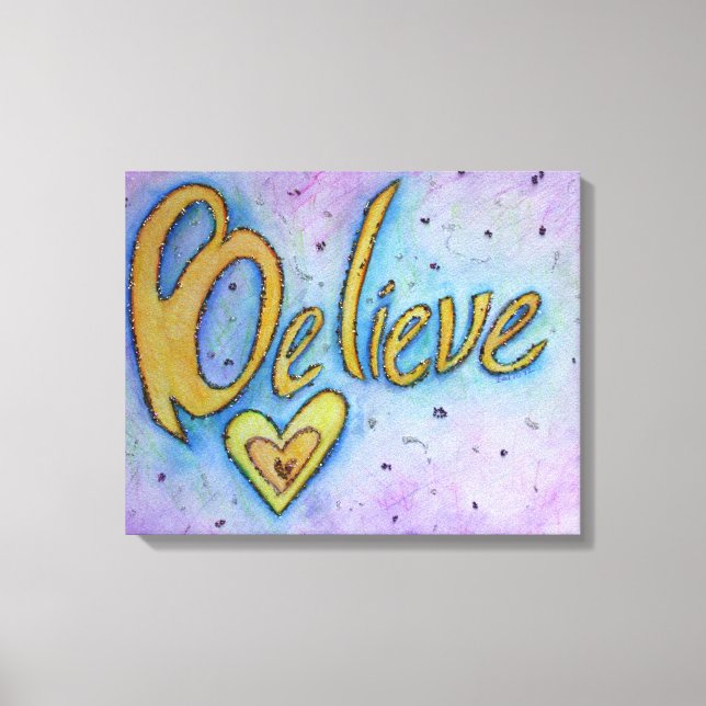 Toile Croyez Inspirational Word Peinture Canvas Art (Recto)