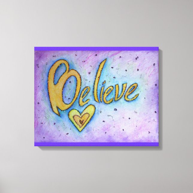 Toile Croyez Inspirational Word Peinture Canvas Art (Recto)