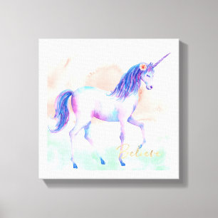 Toile Croyez la jolie licorne