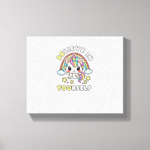Toile Croyez-Vous En Vous-Même Unicorn Message Positif