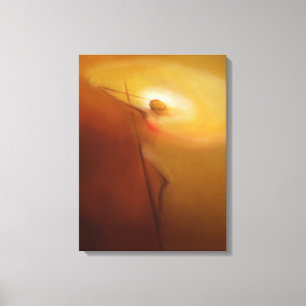 Toile Crucifixion :  Le Christ dessinant tous à se