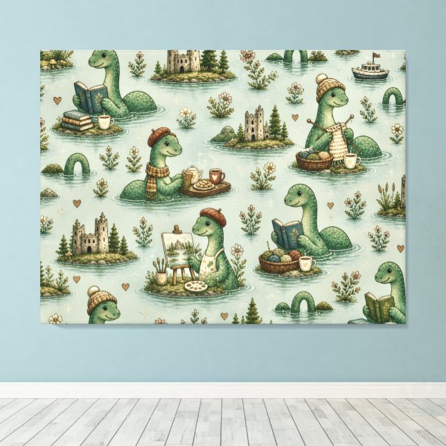 Toile Cryptides confortables Nessie Monstre du Loch Ness (Insitu (Plancher de Bois))