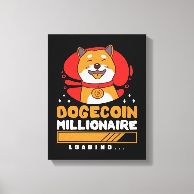 Toile Crypto DogeCoin Millionaire Chargement (Recto)