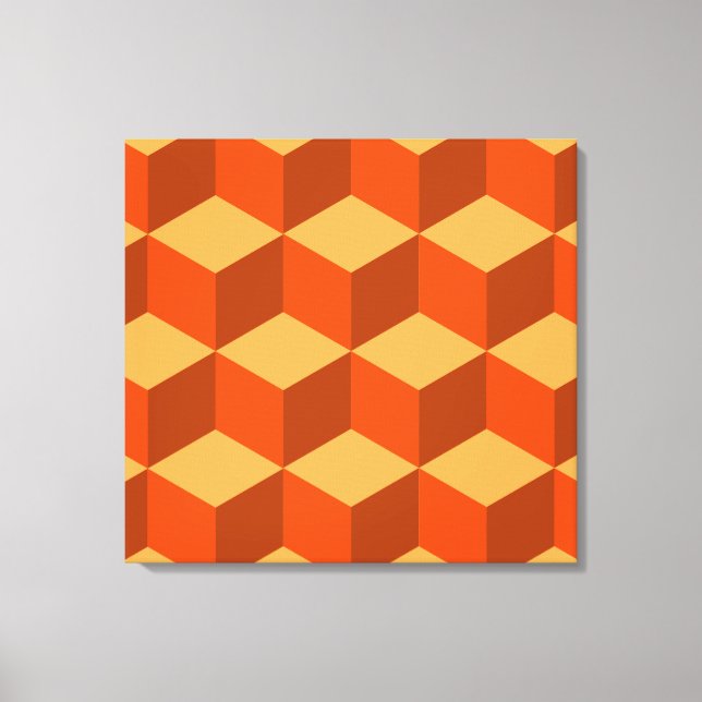Toile Cubes orange (Recto)