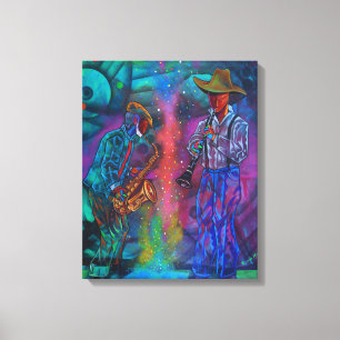 Toile Cubism Jazz Musicians