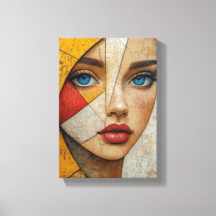 Toile Cubism Rencontre Contemporain - Art Géométrique Gr