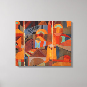 Toile Cubisme Abstrait coloré Klee Temple Gardens