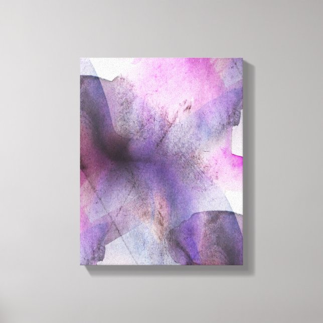 Toile cubisme transparent violet art abstrait (Recto)