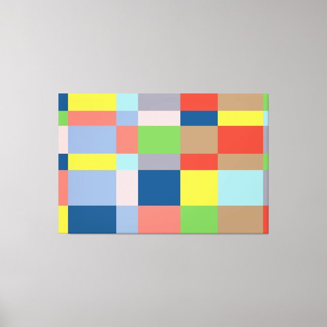 Toile Cubist Quilt dans les couleurs du printemps (Recto)
