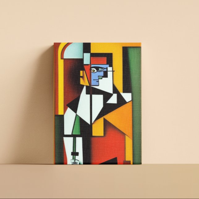 Toile Cubiste de barman Abstrait (Créateur téléchargé)