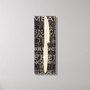 Toile Cuisine couteau avec mots