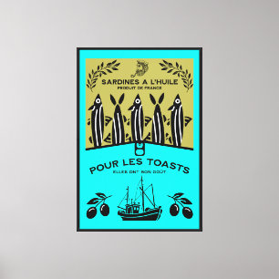 Toile Cuisine française vintage de sardines