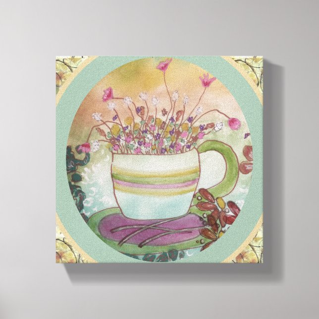 Toile Cup of Flowers-2 Canvas (Recto)