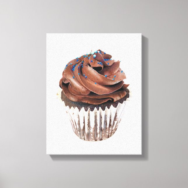 Toile Cupcake au chocolat Crayon dessiné à la main (Recto)