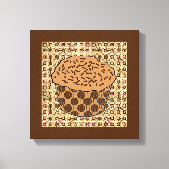 Toile Cupcake caramel givré avec arroses (Recto)